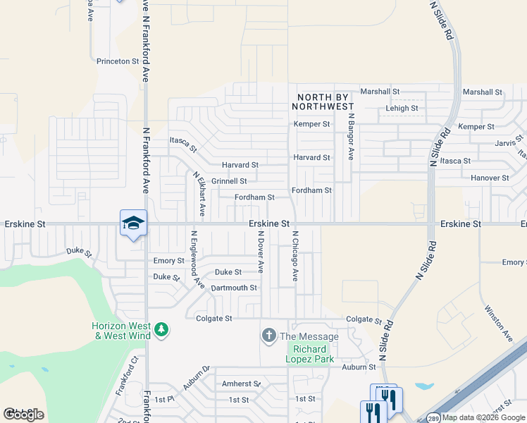 map of restaurants, bars, coffee shops, grocery stores, and more near 605 North Clinton Avenue in Lubbock