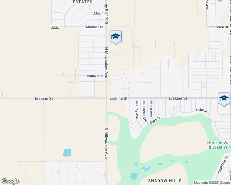 map of restaurants, bars, coffee shops, grocery stores, and more near 6410 Erskine Street in Lubbock