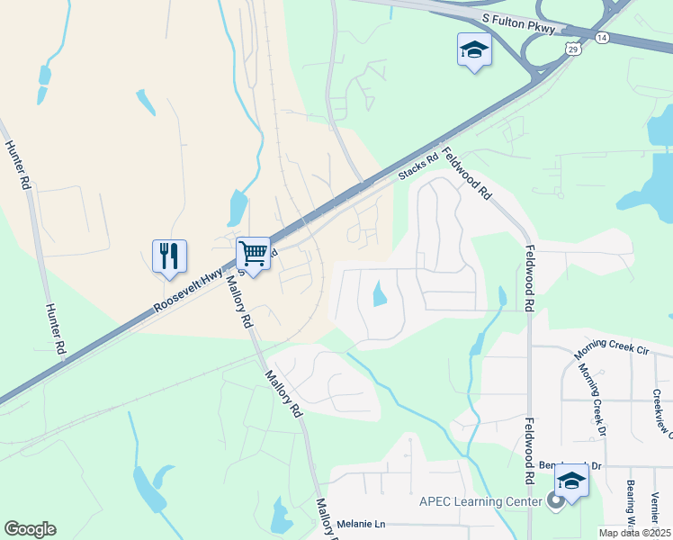 map of restaurants, bars, coffee shops, grocery stores, and more near 4145 Alveston Drive in Atlanta