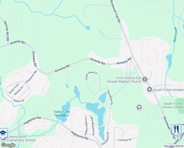 map of restaurants, bars, coffee shops, grocery stores, and more near 8933 Crest View Circle in Union City