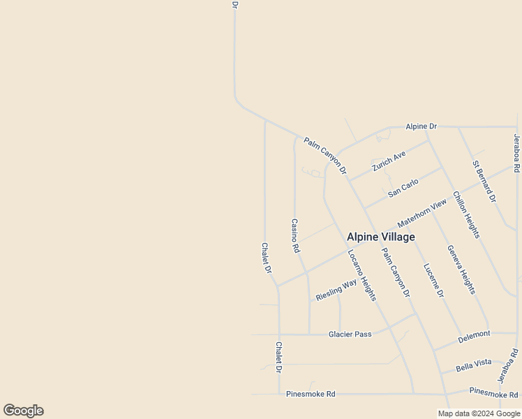 map of restaurants, bars, coffee shops, grocery stores, and more near 60661 Chalet Drive in Mountain Center