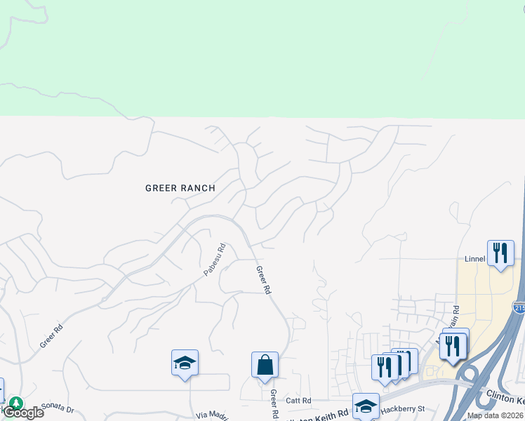 map of restaurants, bars, coffee shops, grocery stores, and more near 27038 Pumpkin Street in Murrieta