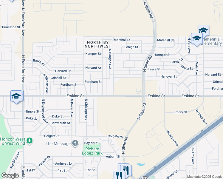 map of restaurants, bars, coffee shops, grocery stores, and more near 606 North Bangor Avenue in Lubbock