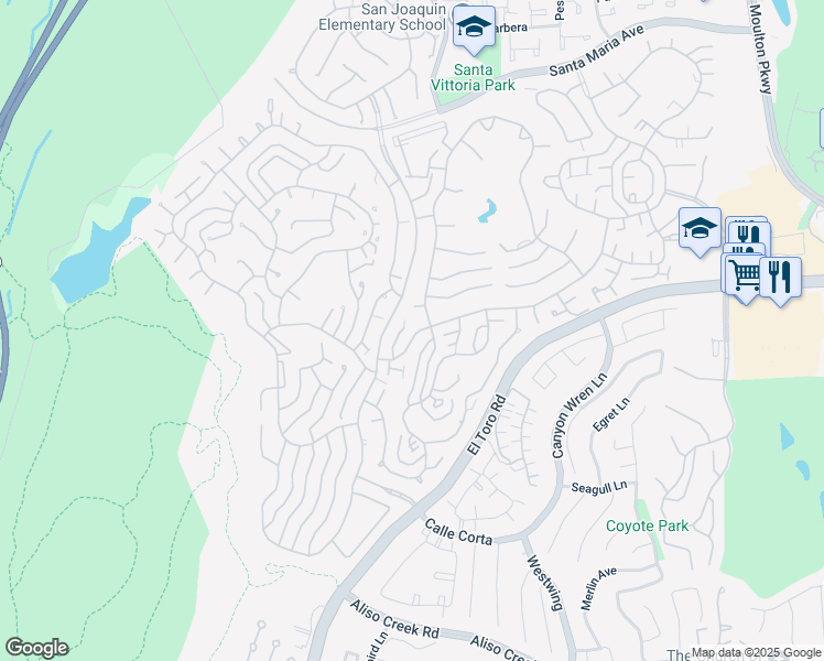 map of restaurants, bars, coffee shops, grocery stores, and more near 3306 Via Carrizo in Laguna Woods