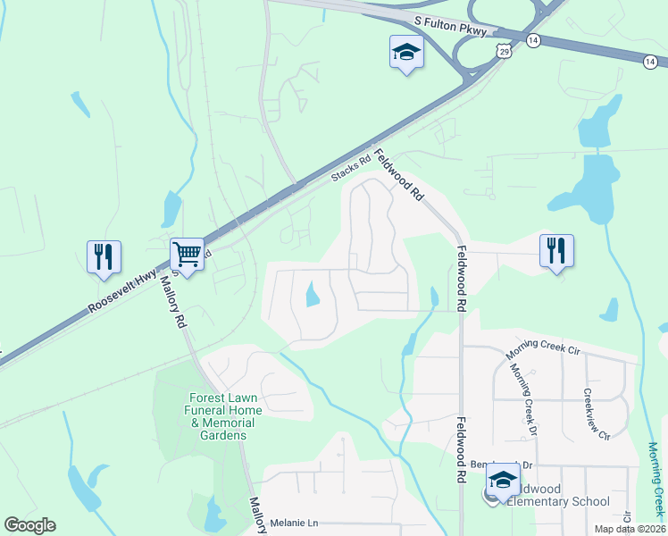 map of restaurants, bars, coffee shops, grocery stores, and more near 4069 Alveston Drive in Atlanta