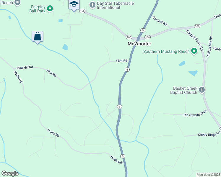 map of restaurants, bars, coffee shops, grocery stores, and more near 7243 Georgia 5 in Douglasville