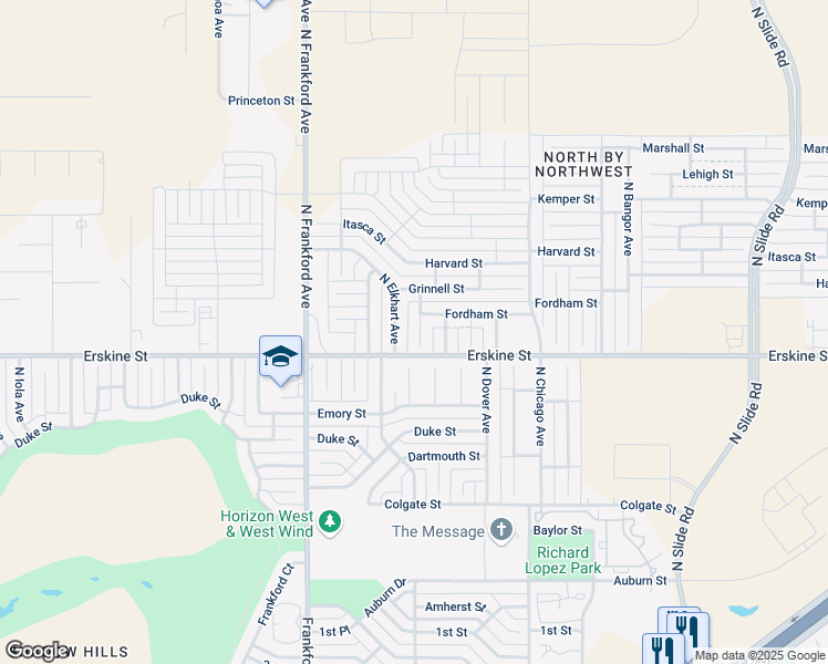 map of restaurants, bars, coffee shops, grocery stores, and more near 607 North Durant Avenue in Lubbock