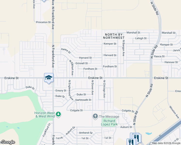 map of restaurants, bars, coffee shops, grocery stores, and more near 605 North Clinton Avenue in Lubbock