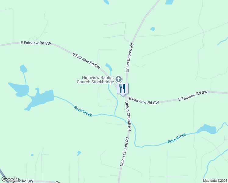 map of restaurants, bars, coffee shops, grocery stores, and more near 4620 East Fairview Road Southwest in Stockbridge