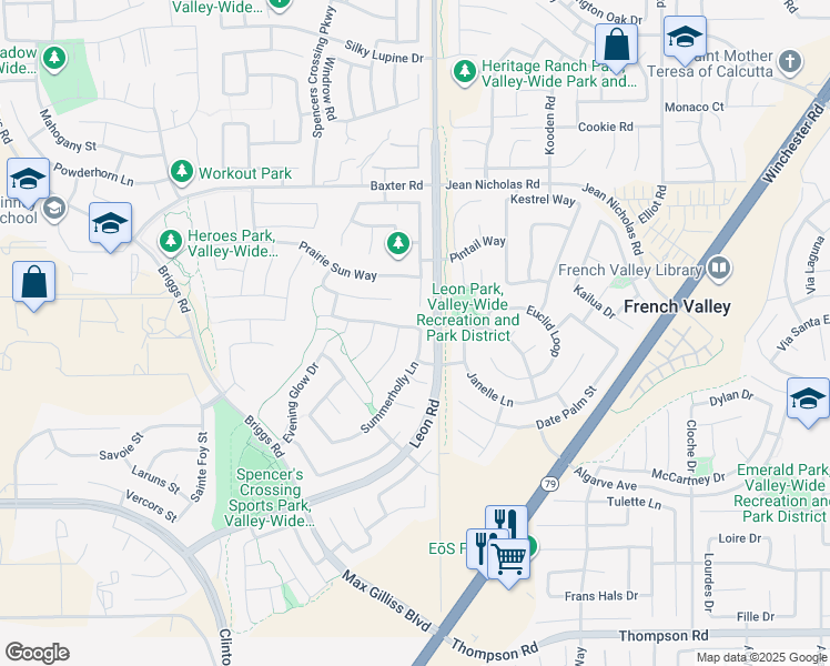 map of restaurants, bars, coffee shops, grocery stores, and more near 35332 Stonecrop Court in Murrieta