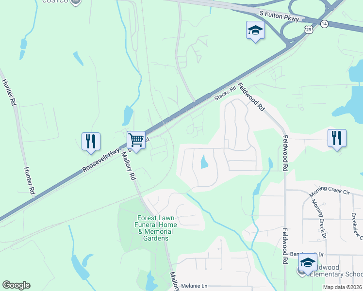 map of restaurants, bars, coffee shops, grocery stores, and more near 4133 Alveston Drive in Atlanta
