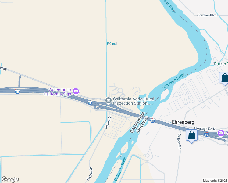 map of restaurants, bars, coffee shops, grocery stores, and more near 251 South Colorado River Road in Blythe