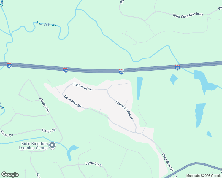 map of restaurants, bars, coffee shops, grocery stores, and more near 155 Eastwood Forest in Covington