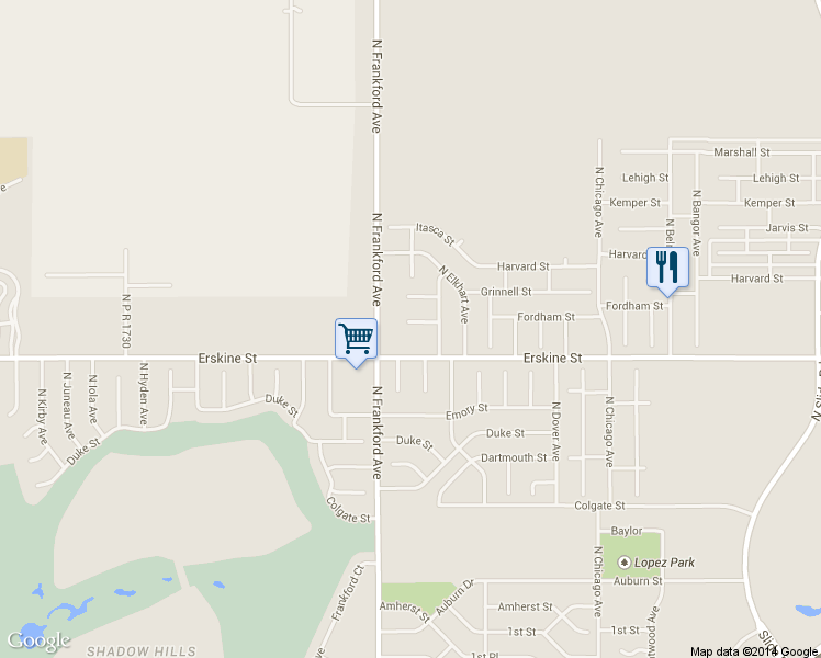 map of restaurants, bars, coffee shops, grocery stores, and more near 5709 Fordham St in Lubbock