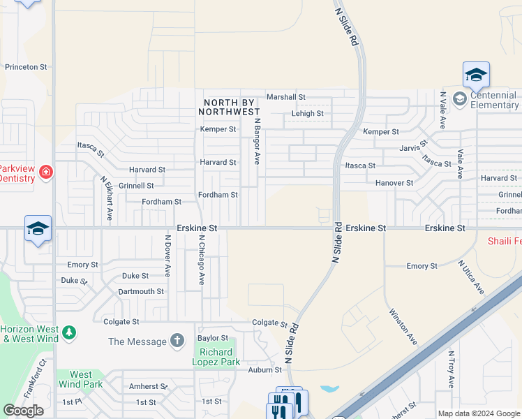 map of restaurants, bars, coffee shops, grocery stores, and more near 606 North Bangor Avenue in Lubbock