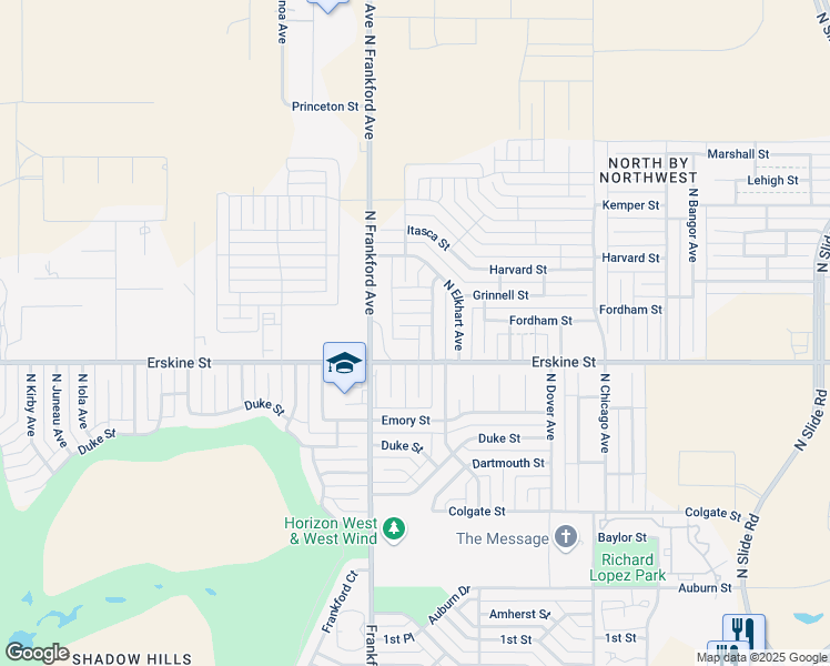 map of restaurants, bars, coffee shops, grocery stores, and more near 5709 Fordham Street in Lubbock