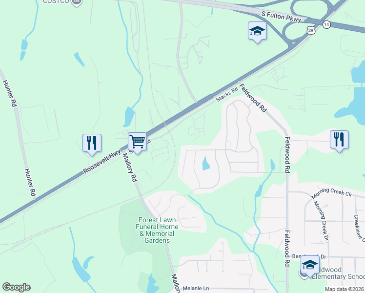 map of restaurants, bars, coffee shops, grocery stores, and more near 4133 Alveston Drive in Atlanta