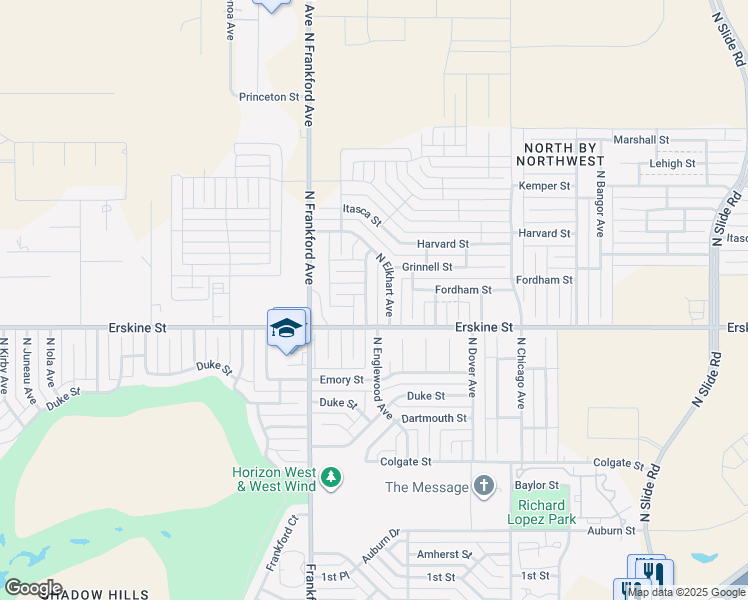 map of restaurants, bars, coffee shops, grocery stores, and more near 610 North Englewood Avenue in Lubbock