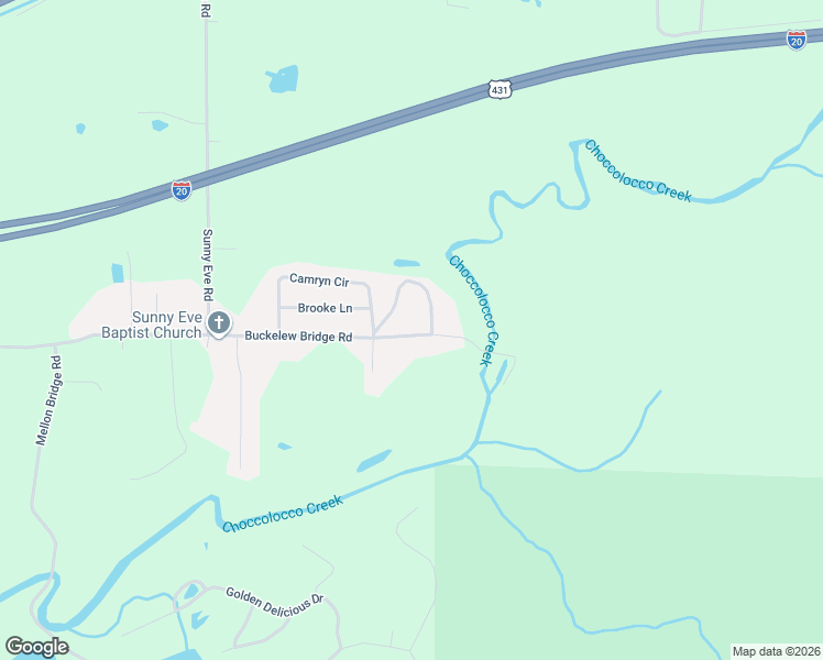 map of restaurants, bars, coffee shops, grocery stores, and more near 1214 Buckelew Bridge Road in Anniston