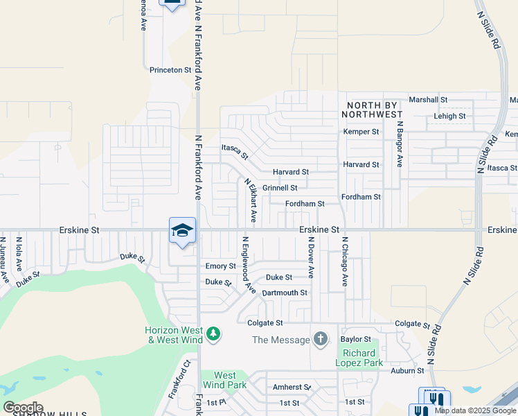 map of restaurants, bars, coffee shops, grocery stores, and more near 612 North Elkhart Avenue in Lubbock