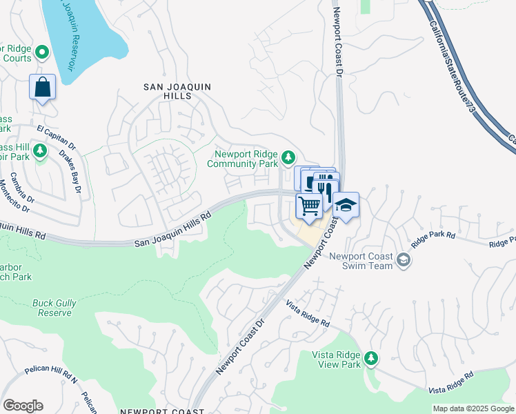 map of restaurants, bars, coffee shops, grocery stores, and more near 7 Bellevue in Newport Beach