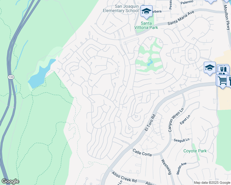 map of restaurants, bars, coffee shops, grocery stores, and more near 3356 Monte Hermoso in Laguna Woods