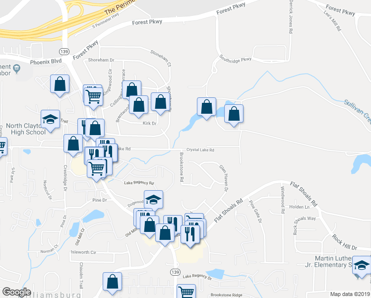 map of restaurants, bars, coffee shops, grocery stores, and more near 1171 Summer Brook Road in Atlanta
