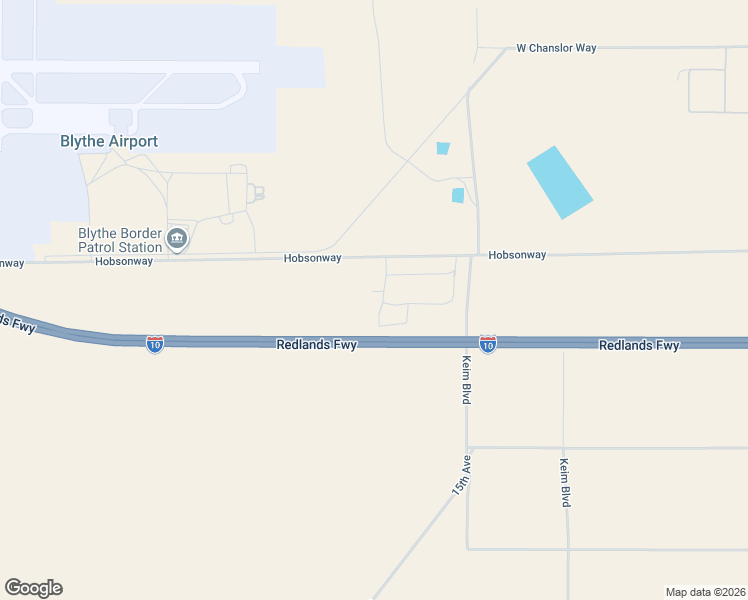 map of restaurants, bars, coffee shops, grocery stores, and more near 16531 West Hobsonway in Blythe