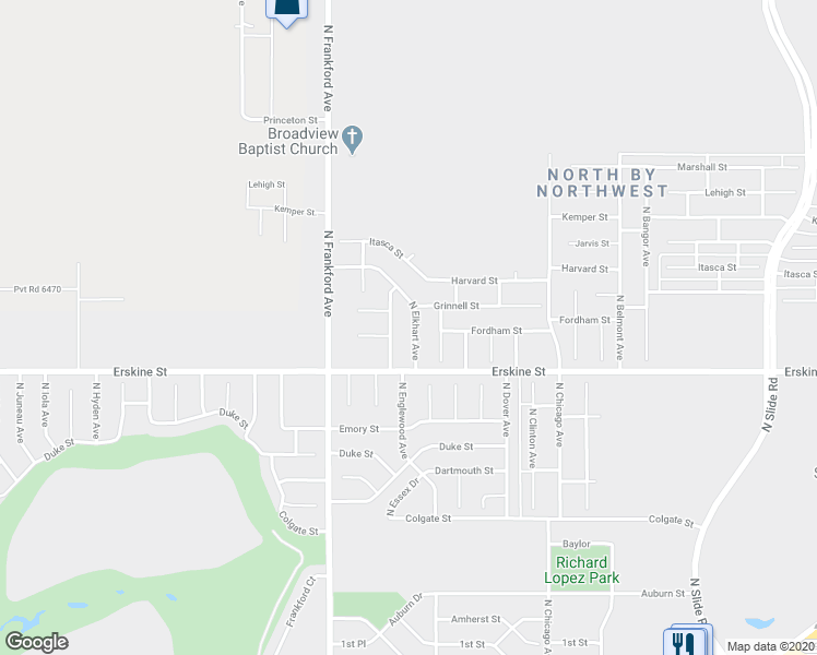 map of restaurants, bars, coffee shops, grocery stores, and more near 802 North Englewood Avenue in Lubbock