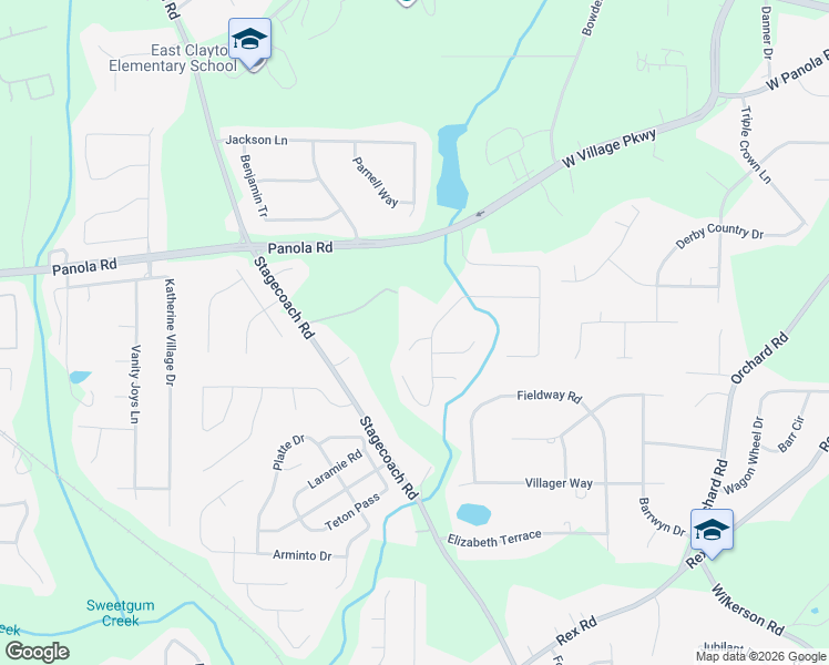 map of restaurants, bars, coffee shops, grocery stores, and more near 5363 South Crest Ridge Drive in Ellenwood