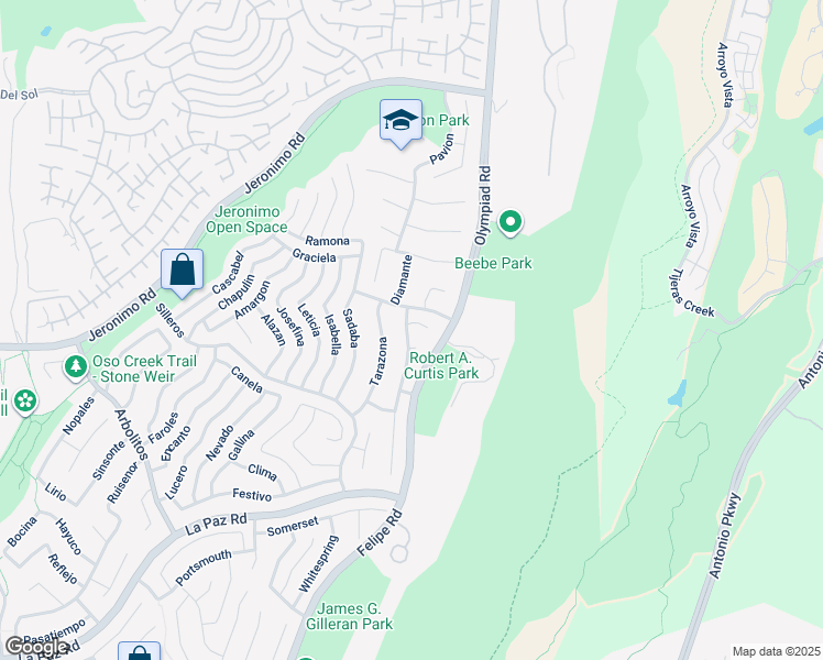map of restaurants, bars, coffee shops, grocery stores, and more near 28402 Zurita in Mission Viejo