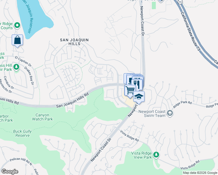 map of restaurants, bars, coffee shops, grocery stores, and more near 25 Dorian in Newport Beach
