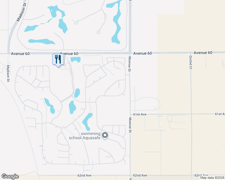 map of restaurants, bars, coffee shops, grocery stores, and more near 81836 Bowstring Circle in La Quinta