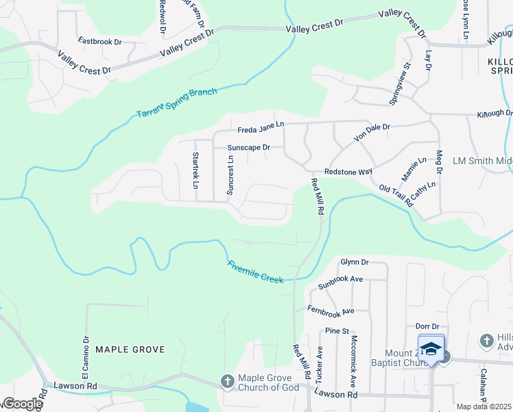 map of restaurants, bars, coffee shops, grocery stores, and more near 48 Sunburst Drive in Birmingham