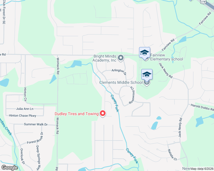 map of restaurants, bars, coffee shops, grocery stores, and more near 150 Camerons Way in Covington