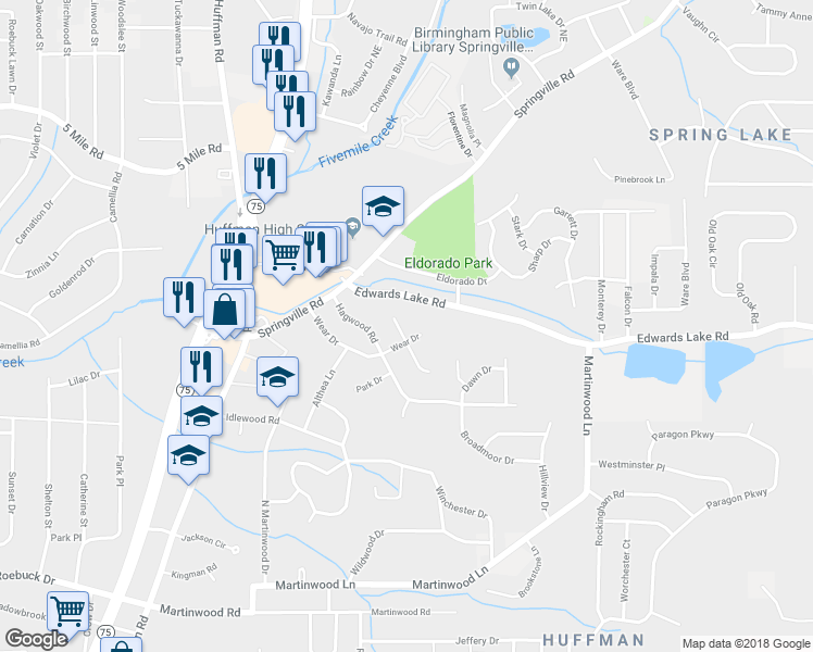map of restaurants, bars, coffee shops, grocery stores, and more near 817 Pine Forest Circle in Birmingham
