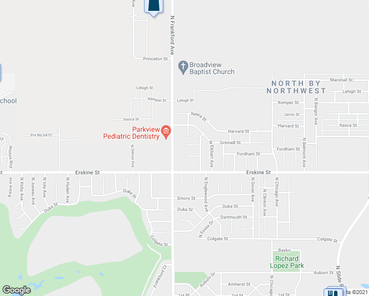 map of restaurants, bars, coffee shops, grocery stores, and more near 5710 Grinnell Street in Lubbock