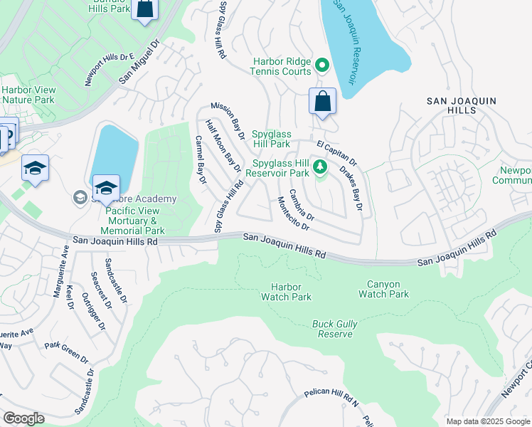 map of restaurants, bars, coffee shops, grocery stores, and more near 1 Jade Cove in Newport Beach