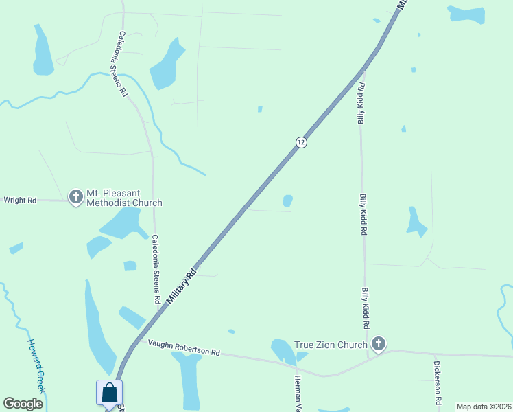 map of restaurants, bars, coffee shops, grocery stores, and more near 7112 Route 12 in Steens