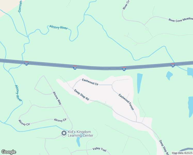 map of restaurants, bars, coffee shops, grocery stores, and more near 95 Eastwood Circle in Covington