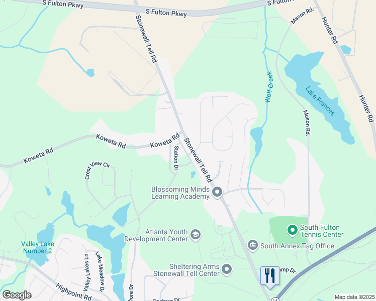 map of restaurants, bars, coffee shops, grocery stores, and more near Station Lane in Union City