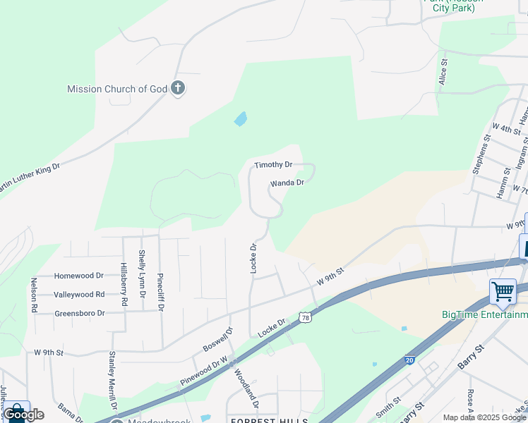 map of restaurants, bars, coffee shops, grocery stores, and more near 702 Wanda Drive in Oxford