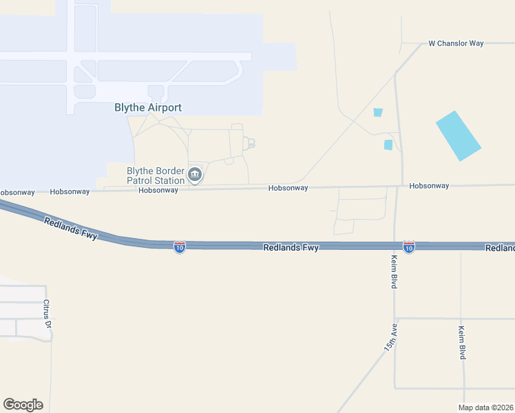 map of restaurants, bars, coffee shops, grocery stores, and more near 16696 West Hobsonway in Blythe