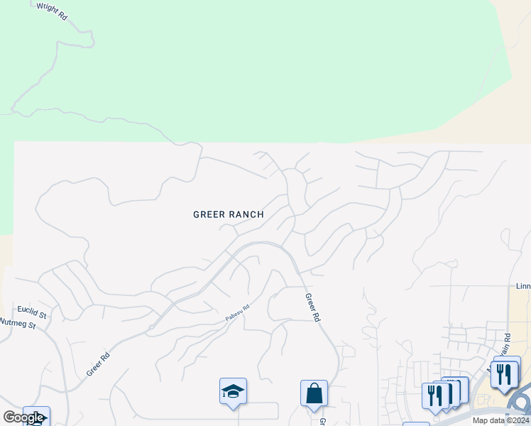 map of restaurants, bars, coffee shops, grocery stores, and more near 26828 Desert Locust Street in Murrieta