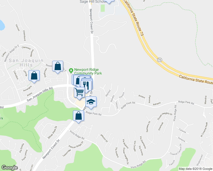 map of restaurants, bars, coffee shops, grocery stores, and more near 5 Marisol in Newport Beach