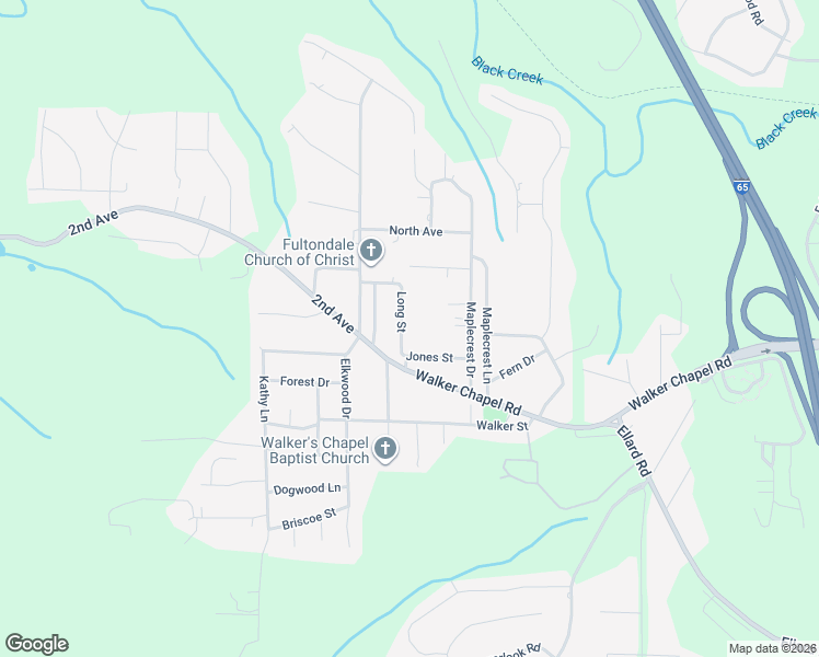 map of restaurants, bars, coffee shops, grocery stores, and more near 1811 Long Street in Fultondale