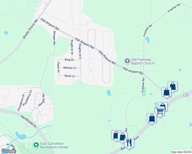 map of restaurants, bars, coffee shops, grocery stores, and more near 159 Poplar Point Drive in Carrollton
