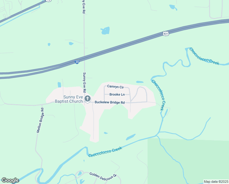 map of restaurants, bars, coffee shops, grocery stores, and more near 61 Brooke Lane in Anniston