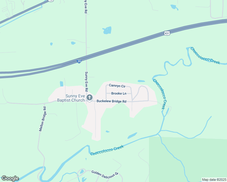 map of restaurants, bars, coffee shops, grocery stores, and more near 61 Brooke Lane in Anniston