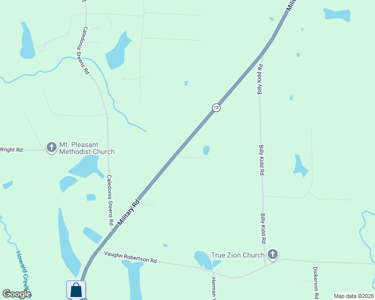 map of restaurants, bars, coffee shops, grocery stores, and more near 7112 Mississippi 12 in Steens